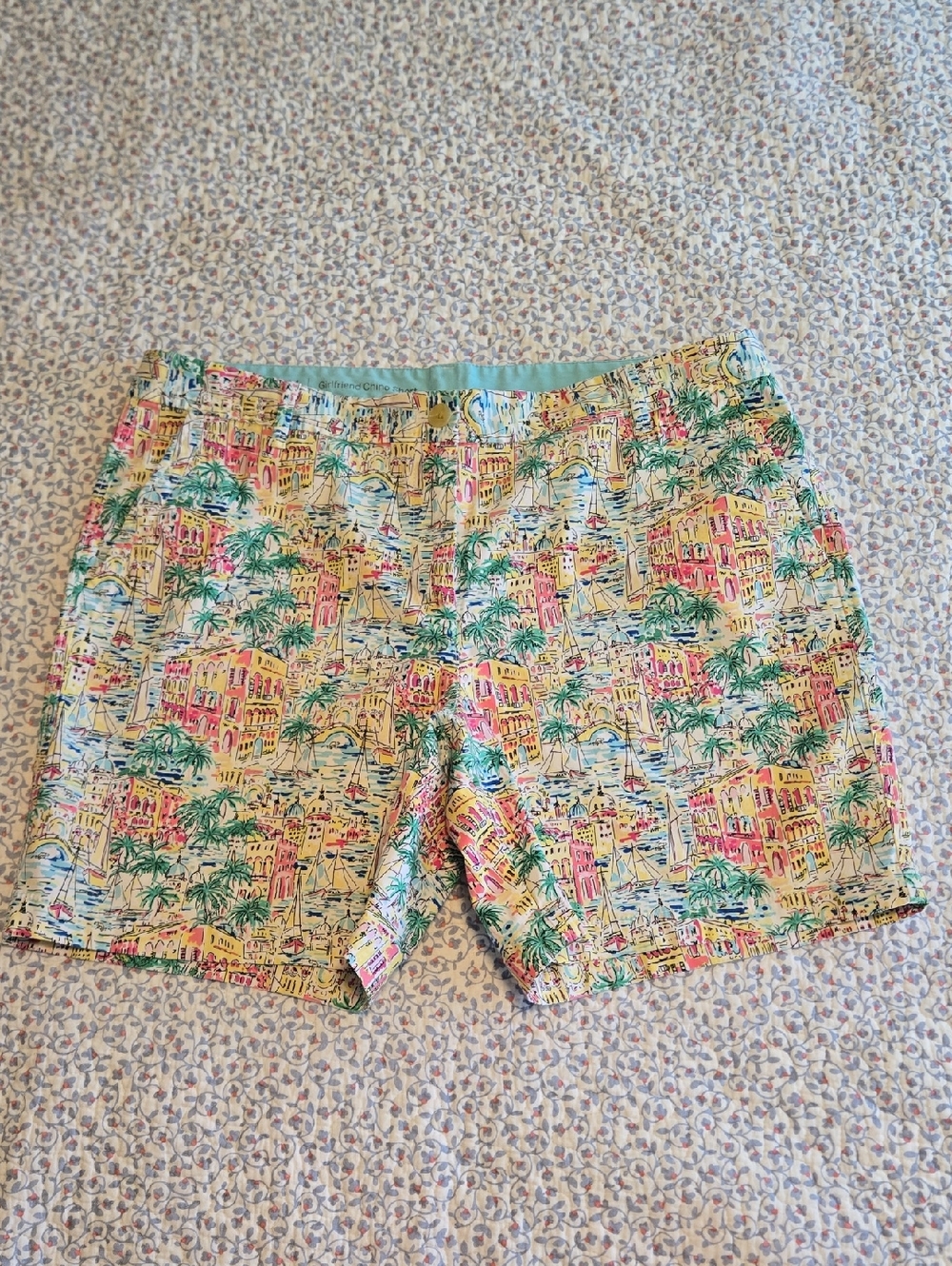 Talbots Turquoise Girlfriend Chino Shorts